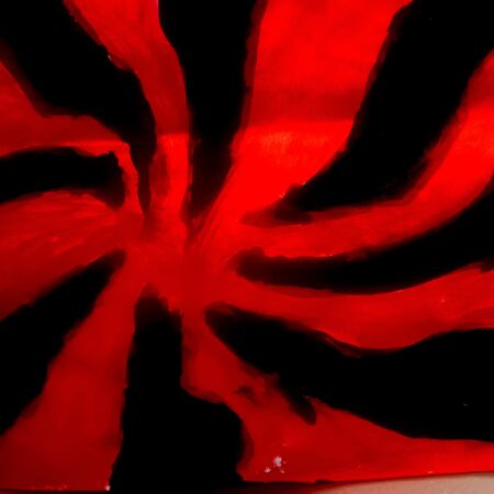 Black/Red Heart Center Spill Spiral